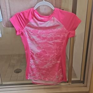 Reel Legends top shirt sleeve pink stretchy (XS)